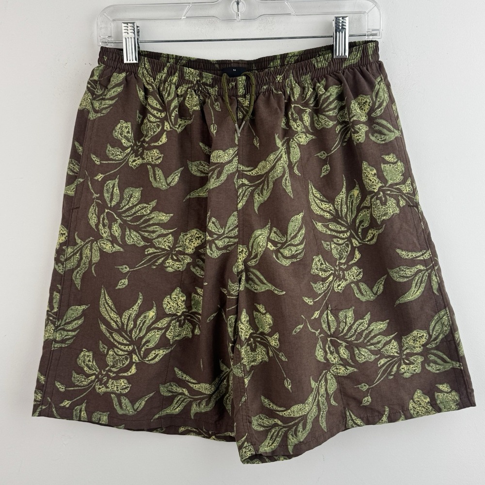 Patagonia Baggies Swim Shorts Mens M Brown Floral Trunks Surfing Beach Aloha Y2K